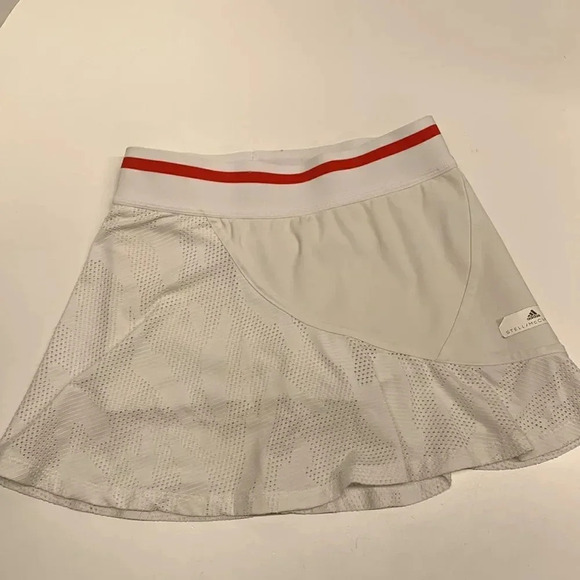 Stella McCartney adidas Court Skort Skirt Athletic Shorts White Red Size Medium - Picture 2 of 9